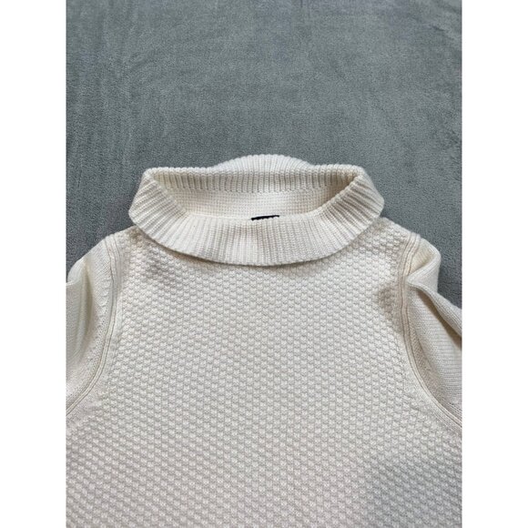 Talbots Sweater Women Medium White Knit Turtleneck Button Side Long Sleeve CN904 - Picture 11 of 11
